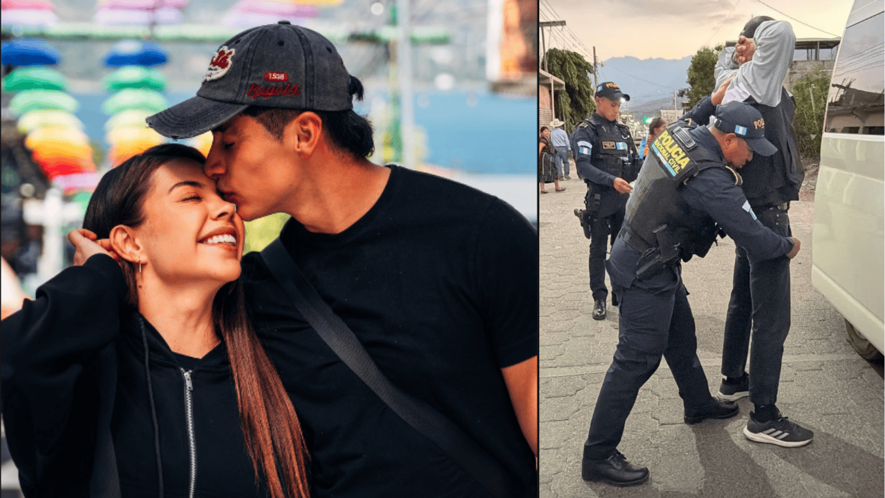 Izquierda: Julián Pinilla y su novia. Derecha: acosador detenido.