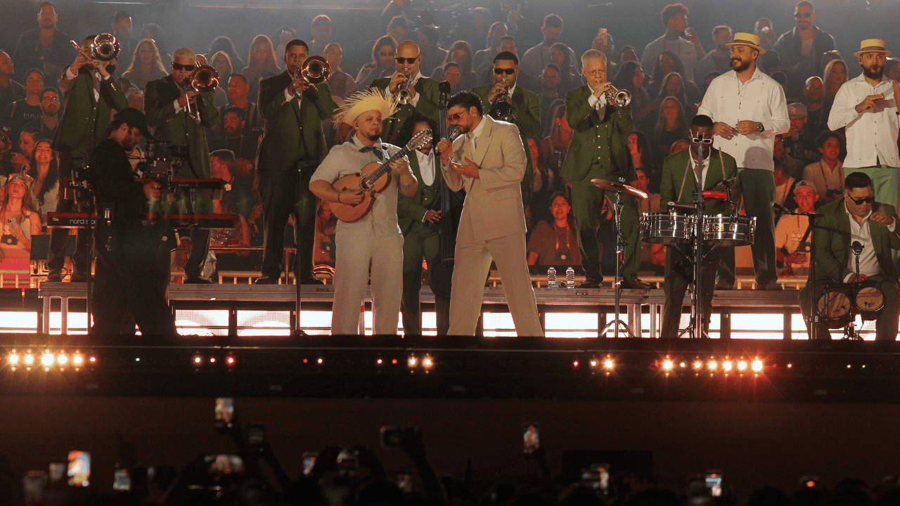 Bad Bunny, cantante puertorriqueño, durante su presentación en Medellín