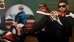 Izquierda: Karol G. Derecha: Anuel AA