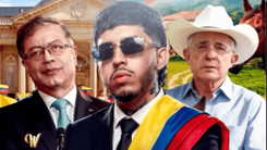 Póster de Westcol con Petro y Uribe